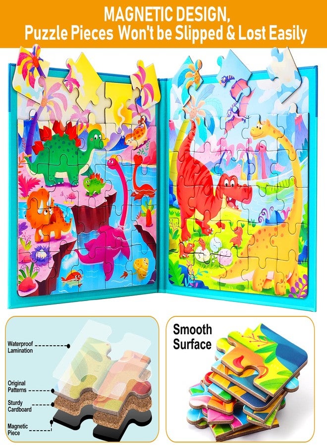 Hieoby Magnetic Puzzles for Kids Ages 3-5, Two-Book Set, Dinosaur Animal Jigsaw Puzzle Magnet Books Travel Games Montessori Preschool Learning Activities Toddler Toys for 3 4 5 6 Year Old Boys Girls - Image 5